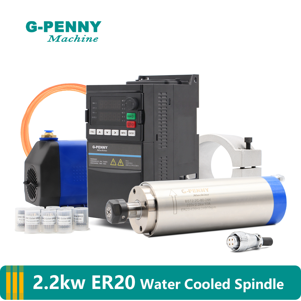 G-PENNY 2.2kW ER20 수냉식 스핀들 키트  - 2.2Kw Water Cooled Spindle Kit Vfd 리뷰 및 가격